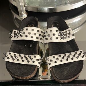 Spiked Sandals - Black and White